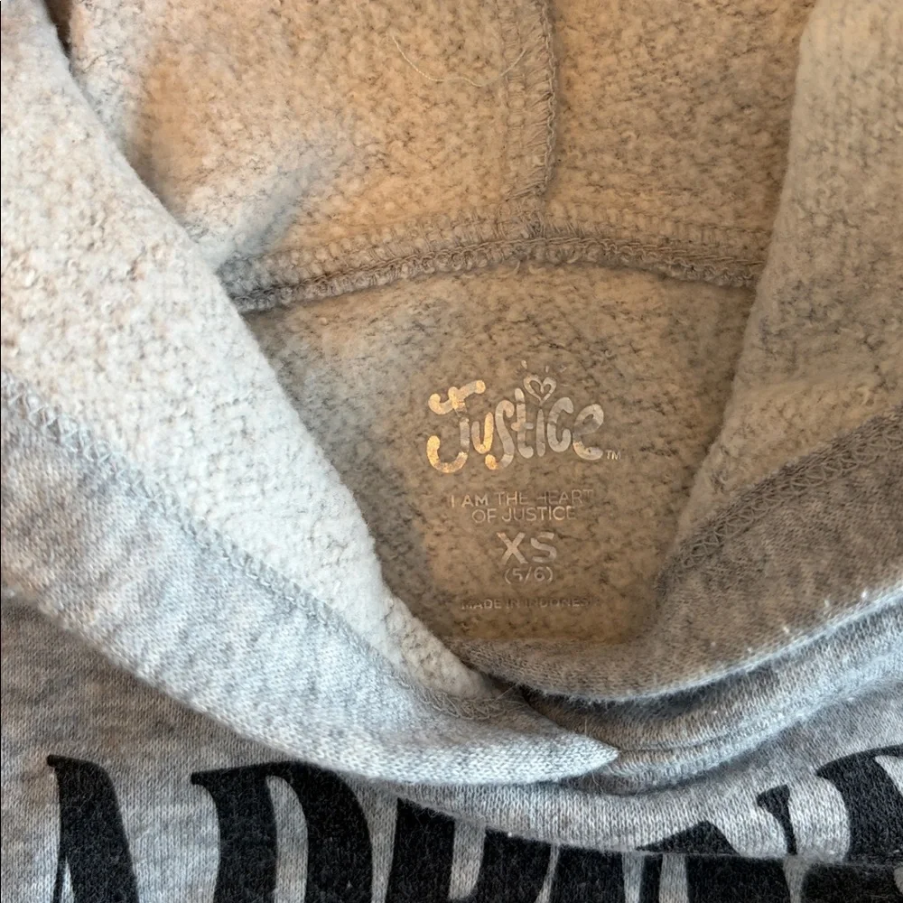 Justice Gray Hoodie with Floral Design Size XS (5/6)